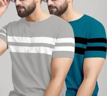 Men Striped Round Combo Tshirt