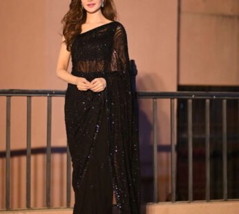 weightless bengoli black siroski saree